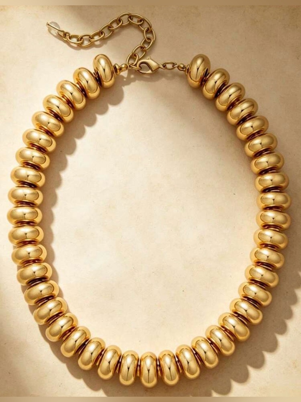 Gold Bead Statement Necklace - Women Jewelry